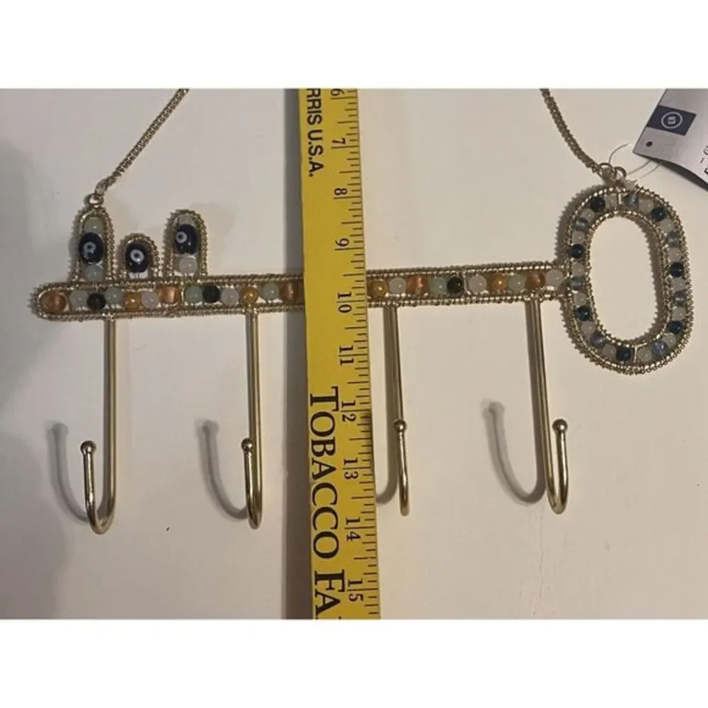 Earthbound Key Holder Hooks Wall Hanger With Evil Eye‎ Beads And More